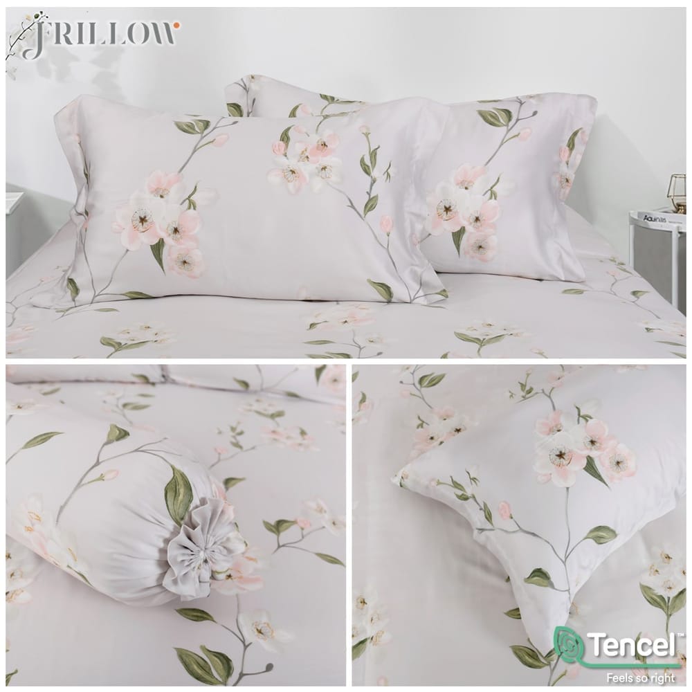 ชุดผ้าปูที่นอน 3.5 ฟุต (3 ชิ้น) FRILLOW TENCEL&trade; 1180TC สี LADY BLOOM